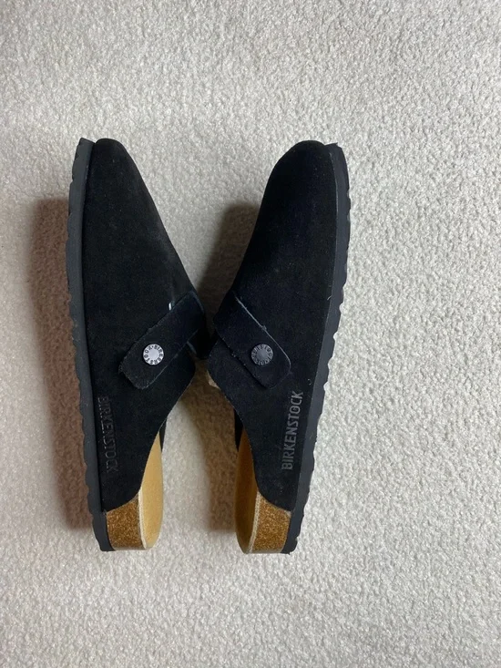 Birkenstock Boston soft footbed Black Suede Boston Clogs New - Picture 5 of 9